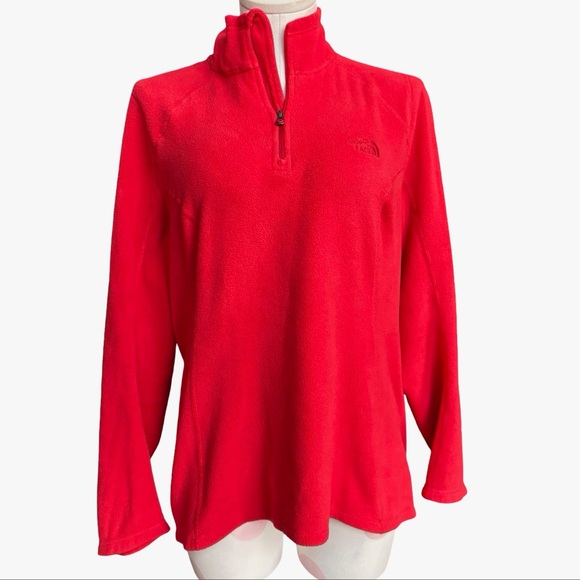 The North Face 1/4 Zip Red Women’s Fleece - Large - Picture 1 of 7